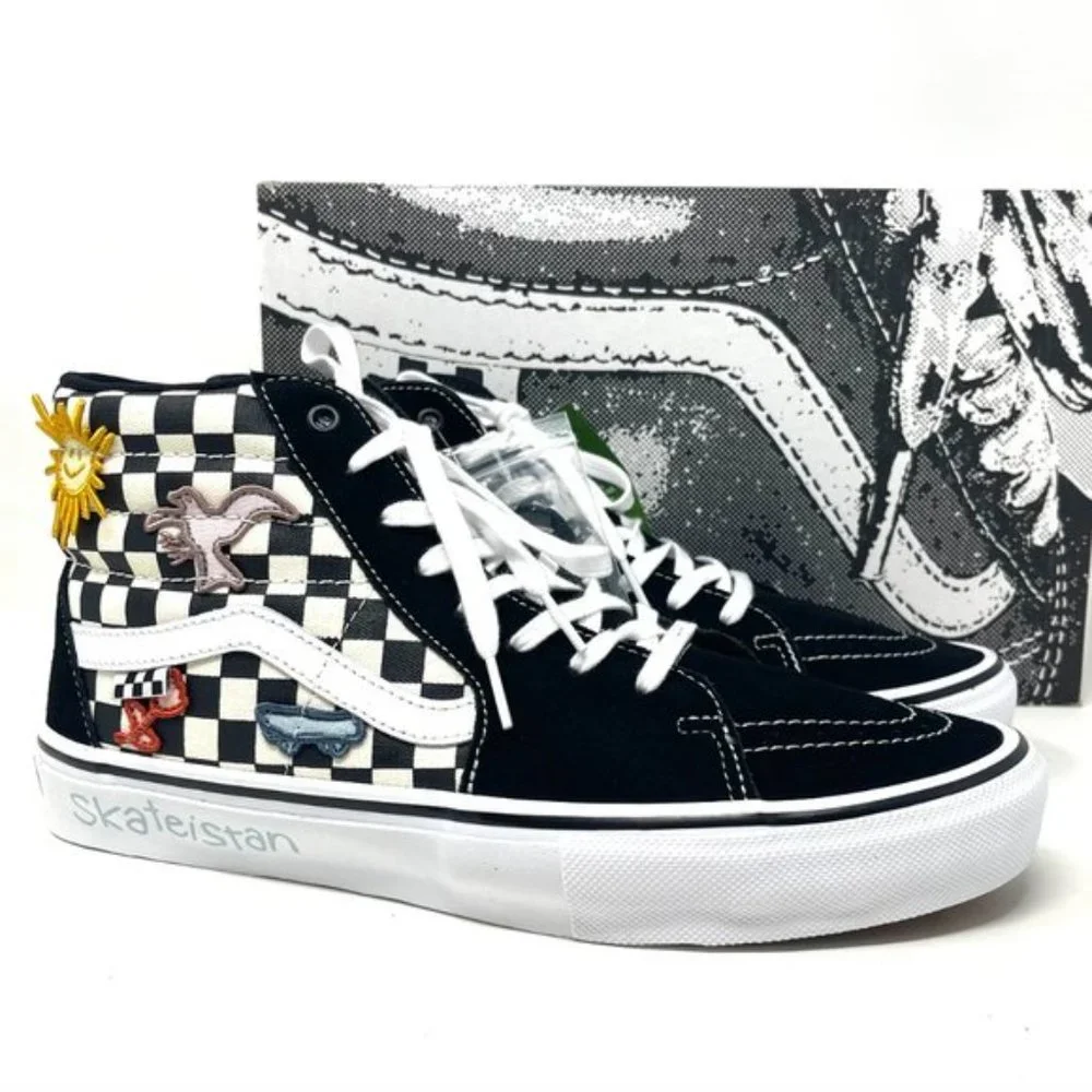 💖MEGA SALE💖Vans Sk8 Hi Men  Checkered Black White Skate Sun   VN0A5FCC89C - Picture 11 of 11